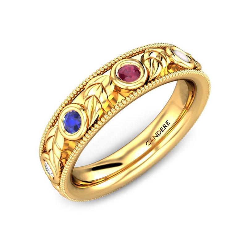 Antique Navaratna Ring 22k Gold Gems Diamond Sapphire Amulet Man  Woman(6824) | eBay