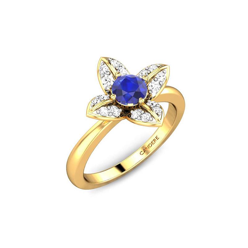 Blue sapphire ring malabar gold top