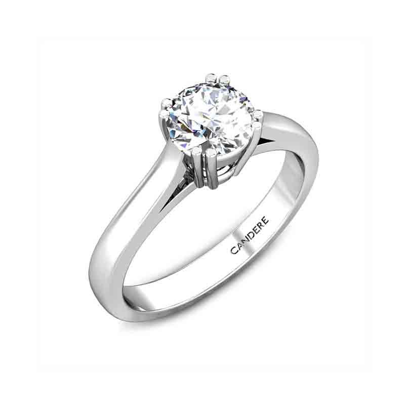 Single Diamond Platinum Ring for Men SJ PTO 311