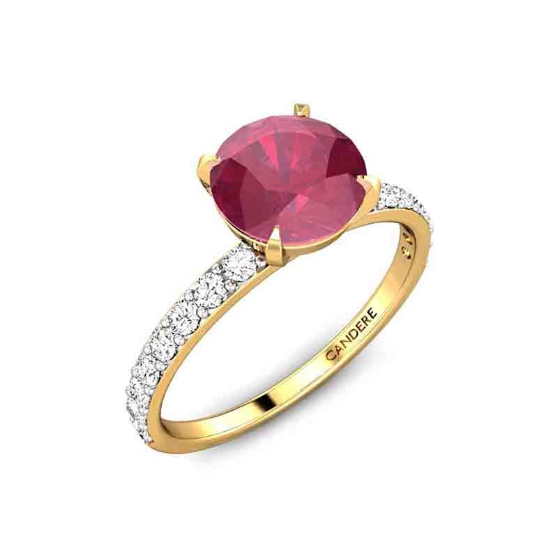 No Heat Natural 1 Carat Oval Ruby Engagement Ring 18K Yellow Gold – Diamond  Banque
