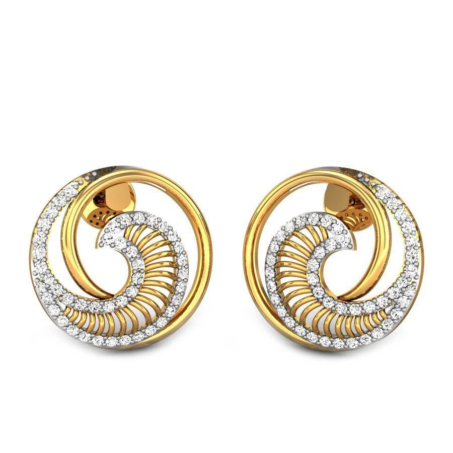 Latest gold round earrings with weight Small to Medium