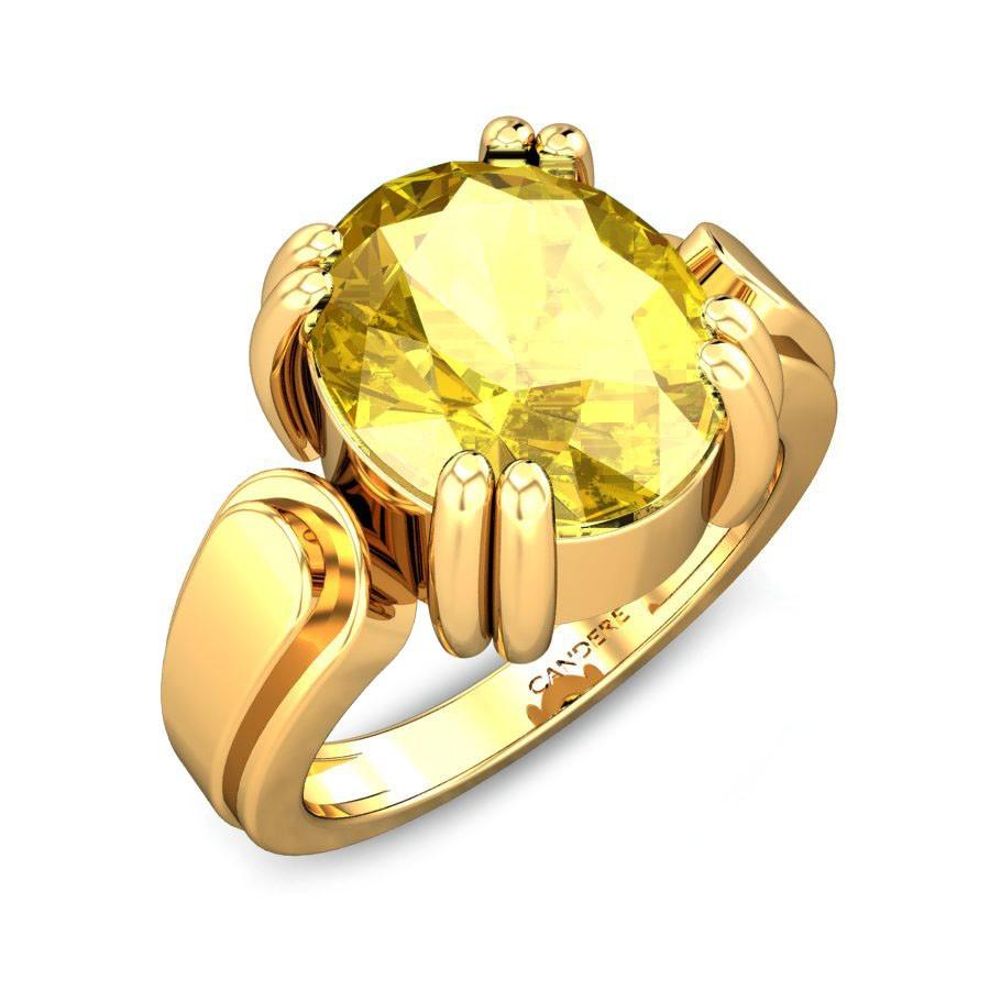 TODANI JEMS 12.25 Ratti Untreatet A+ Quality Natural Yellow Sapphire Pukhraj  Gemstone Gold Plated Ring for Women's and Men's (Lab Certified) :  Amazon.in: Fashion