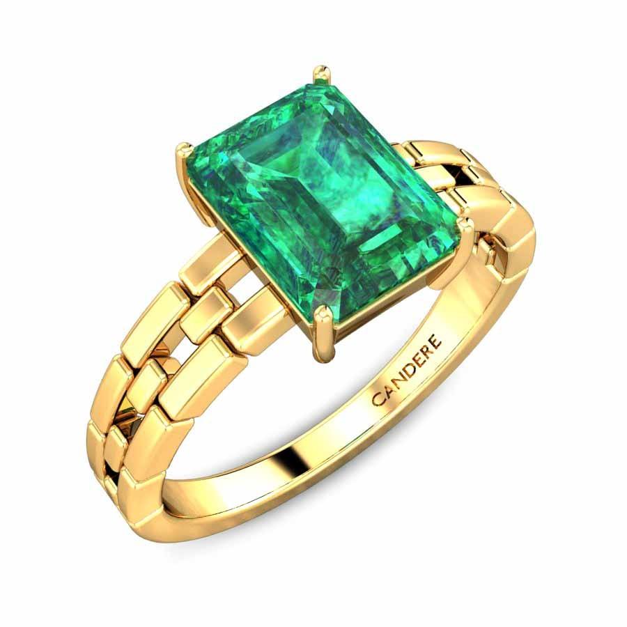 Candere By Kalyan Jewellers 18KT Rose Gold, Diamond and Emerald Ring for  Women : Amazon.in: Jewellery