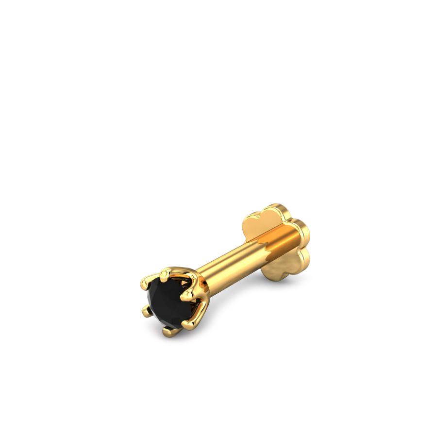 Black Stone Nose Pin