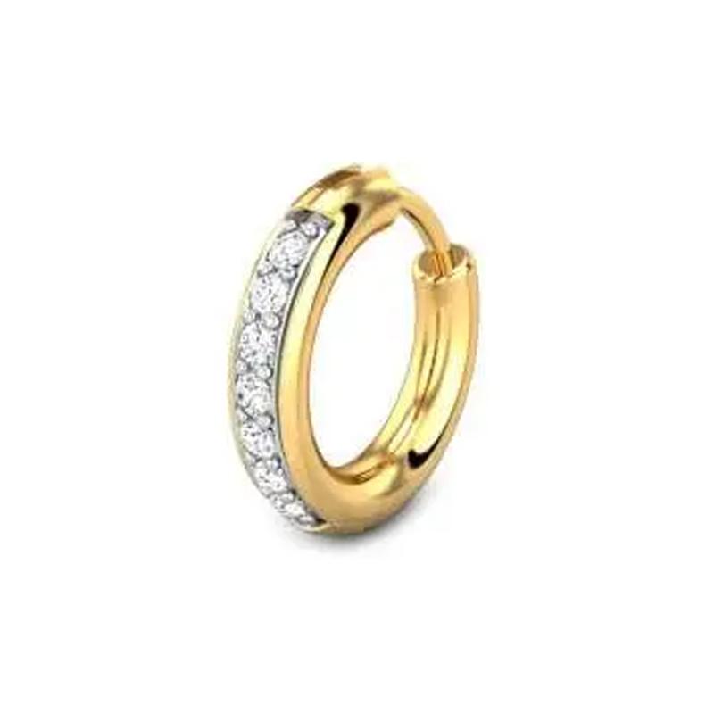 Golden Antique Bali Floral Sparkle Nose Stud Ring-Vitrail Medium - BM25.com