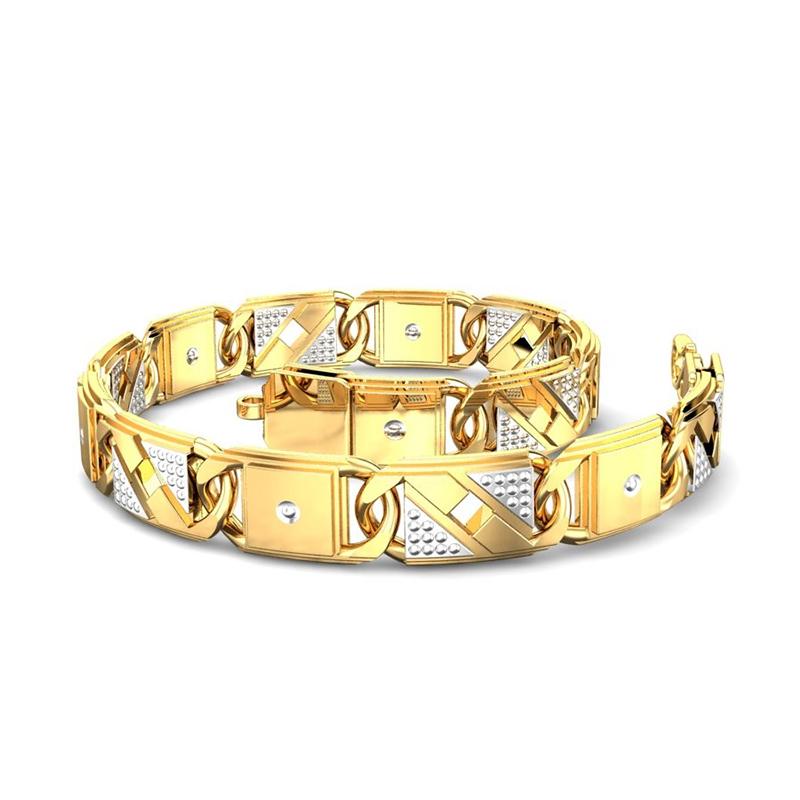 Trendy Men Gold Brass Metal Bracelet Kada (Pack-1)