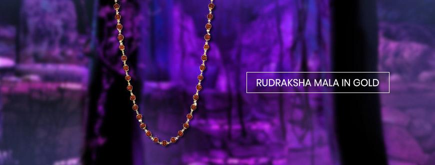 Rudraksha Mala In Gold
